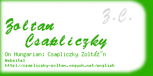 zoltan csapliczky business card